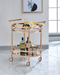 Lakelyn Rose Gold & Clear Glass Serving Cart - FAMSA Furniture (TX)