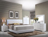 Lorimar White PU & Chrome Leg Queen Bed - FAMSA Furniture (TX)