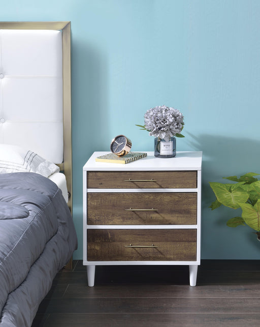 Lurel White & Weathered Oak Accent Table - FAMSA Furniture (TX)