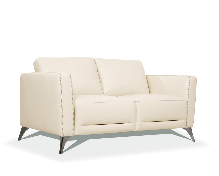 Malaga Cream Leather Loveseat - FAMSA Furniture (TX)