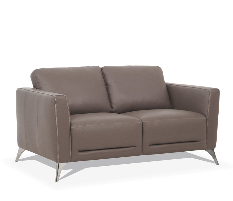 Malaga Taupe Leather Loveseat - FAMSA Furniture (TX)