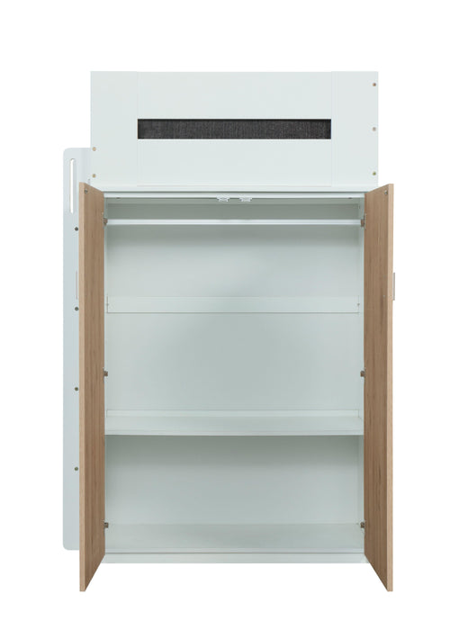Nerice White & Oak Loft Bed - FAMSA Furniture (TX)