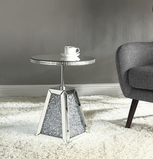 Noralie Mirrored & Faux Diamonds Accent Table - FAMSA Furniture (TX)