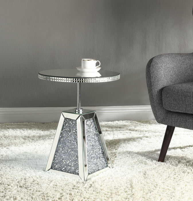 Noralie Mirrored & Faux Diamonds Accent Table - FAMSA Furniture (TX)