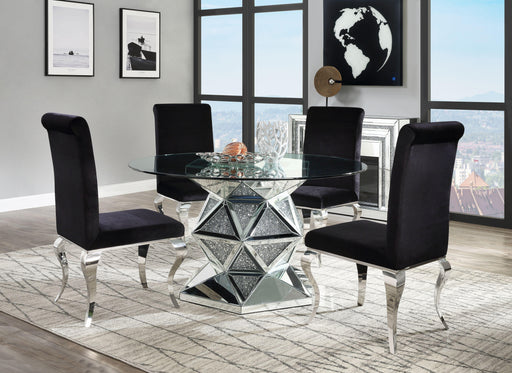Noralie Mirrored & Faux Diamonds Dining Table - FAMSA Furniture (TX)