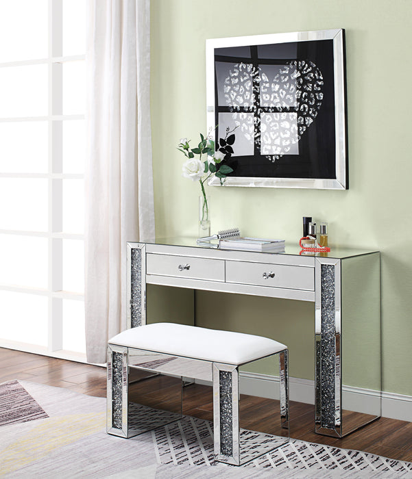 Noralie Mirrored & Faux Diamonds Vanity Desk - FAMSA Furniture (TX)
