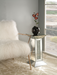 Nysa Mirrored & Faux Crystals Pedestal Stand - FAMSA Furniture (TX)