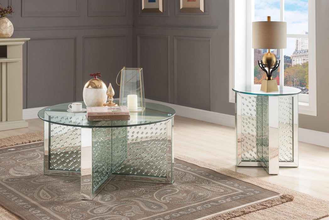 Nysa Mirrored & Faux Crystals Coffee Table - FAMSA Furniture (TX)