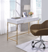 Ottey White High Gloss & Gold Desk - FAMSA Furniture (TX)