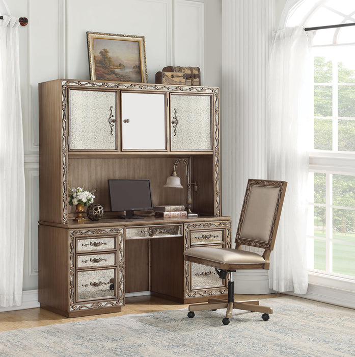 Orianne Antique Gold Computer Desk & Hutch - FAMSA Furniture (TX)