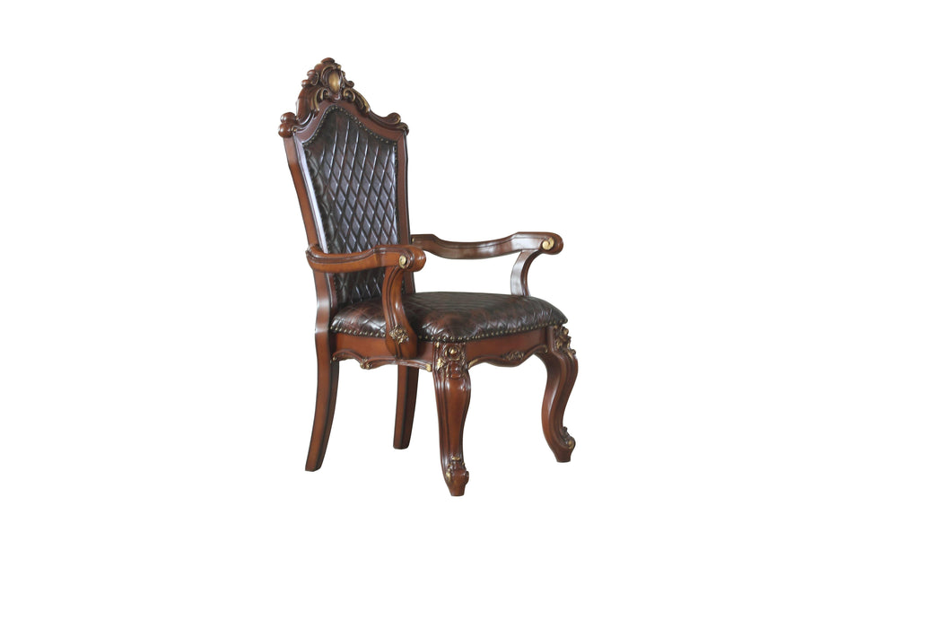 Picardy Cherry Oak & PU Arm Chair - FAMSA Furniture (TX)