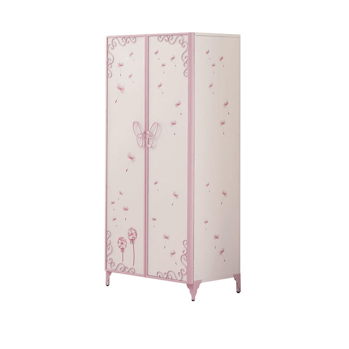 Priya II White & Light Purple Armoire - FAMSA Furniture (TX)