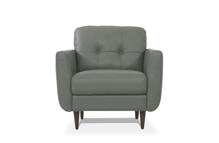 Radwan Pesto Green Leather Chair - FAMSA Furniture (TX)