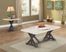 Romina White Marble & Weathered Espresso Coffee Table - FAMSA Furniture (TX)