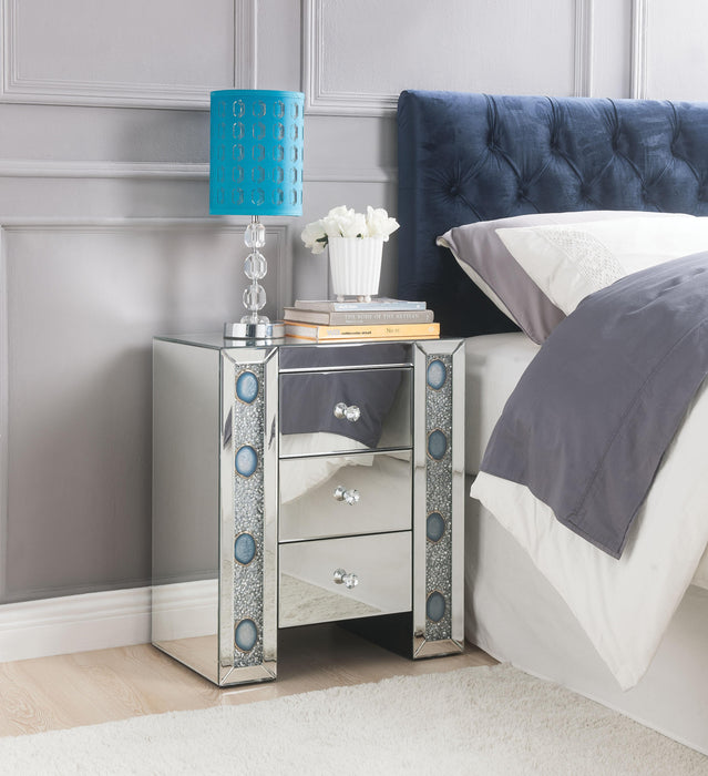 Sonia Mirrored & Faux Agate Accent Table - FAMSA Furniture (TX)