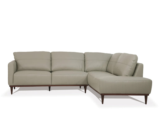 Tampa Airy Green Leather Sectional Sofa - FAMSA Furniture (TX)