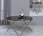 Valora Champagne & Black Glass Coffee Table - FAMSA Furniture (TX)
