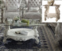 Versailles Bone White & Clear Glass Coffee Table - FAMSA Furniture (TX)