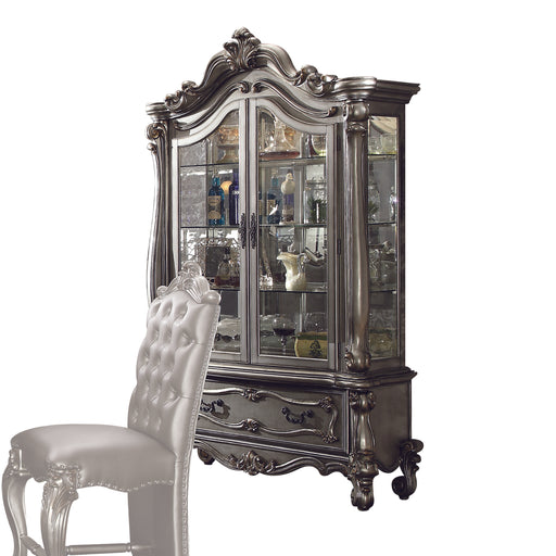 Versailles Antique Platinum Curio Cabinet - FAMSA Furniture (TX)
