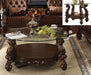Versailles Cherry Oak & Clear Glass Coffee Table - FAMSA Furniture (TX)