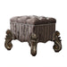 Versailles Fabric & Antique Platinum Vanity Stool - FAMSA Furniture (TX)