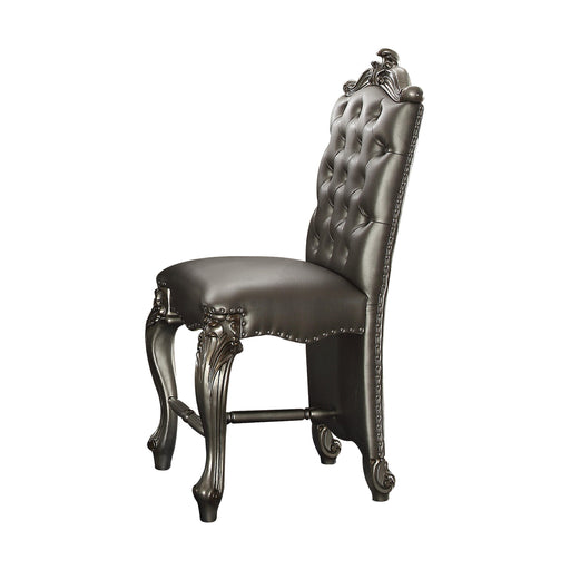 Versailles Silver PU & Antique Platinum Counter Height Chair - FAMSA Furniture (TX)