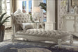 Versailles Vintage Gray PU & Bone White Chaise & Pillow - FAMSA Furniture (TX)