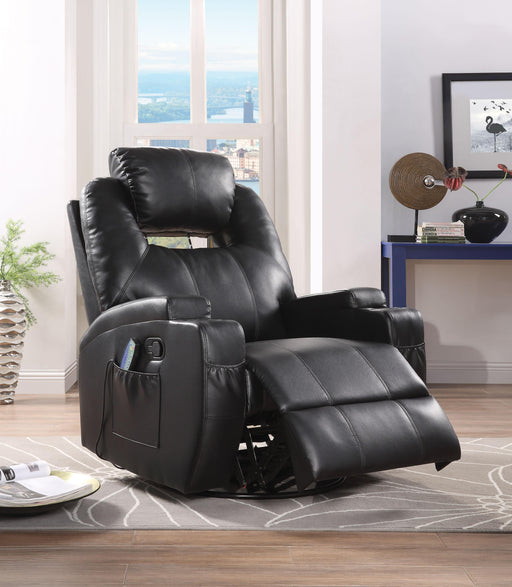Waterlily Black PU Rocker Recliner (Motion) - FAMSA Furniture (TX)