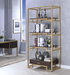 Yumia Gold & Clear Glass Bookshelf - FAMSA Furniture (TX)