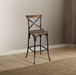 Zaire Antique Black & Antique Oak Bar Chair (1Pc) - FAMSA Furniture (TX)