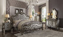 Versailles II Silver PU & Antique Platinum Queen Bed - FAMSA Furniture (TX)