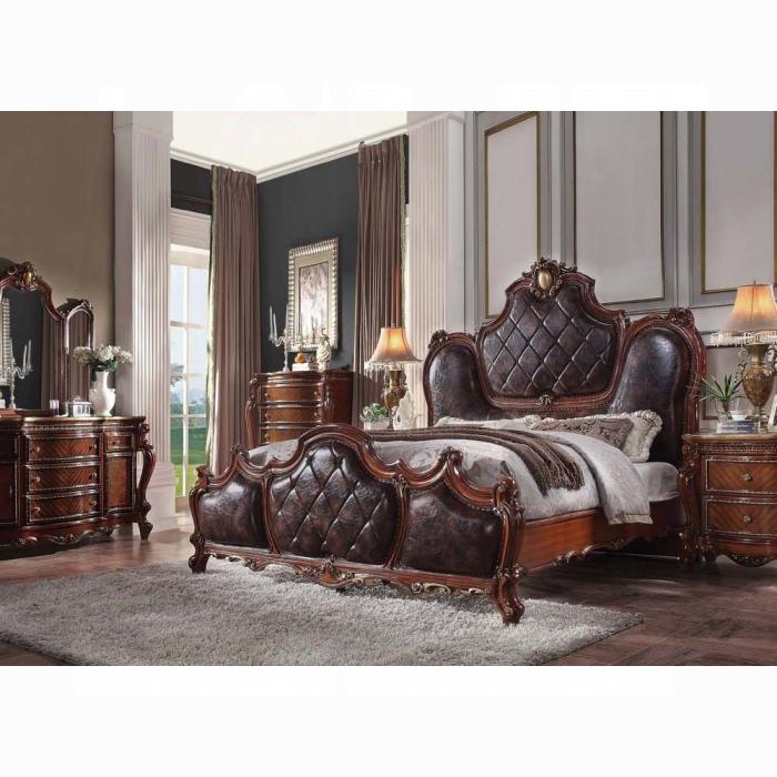 Picardy PU & Cherry Oak Eastern King Bed - FAMSA Furniture (TX)
