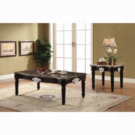 Ernestine Marble & Black Coffee Table - FAMSA Furniture (TX)