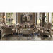 Dresden Bone Velvet & Gold Patina Sofa w/7 Pillows - FAMSA Furniture (TX)