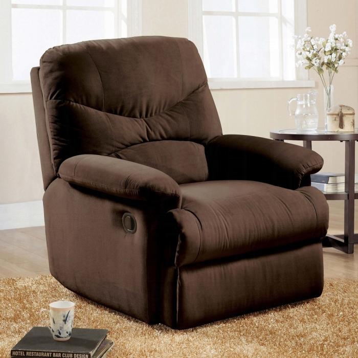 Arcadia Chocolate Microfiber Recliner (Motion) - FAMSA Furniture (TX)