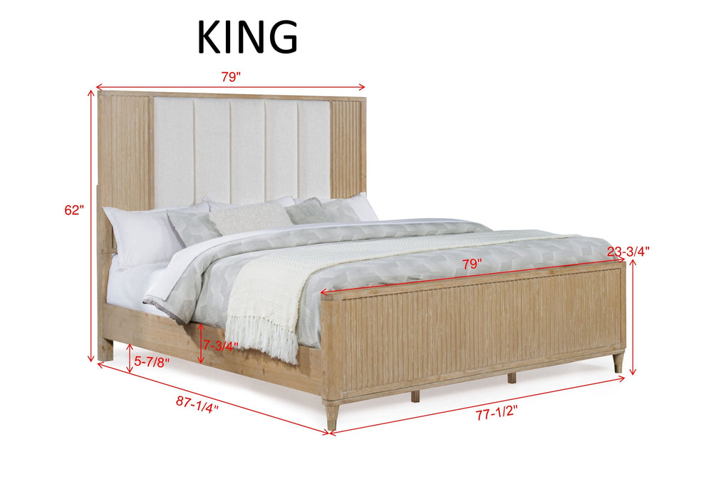 Kira 6pc Bedroom Set - Cerused Natural