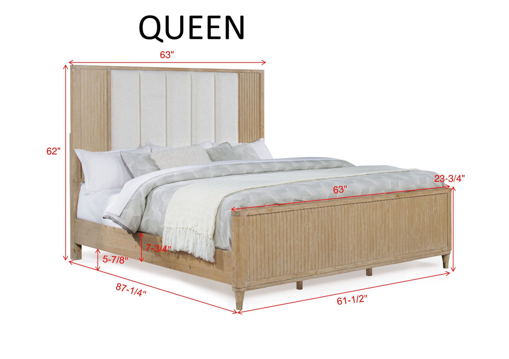 Kira 6pc Bedroom Set - Cerused Natural