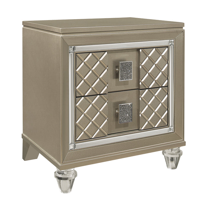 Loudon Nightstand in Gold/Silver/Champagne - B1515-4 - FAMSA Furniture (TX)