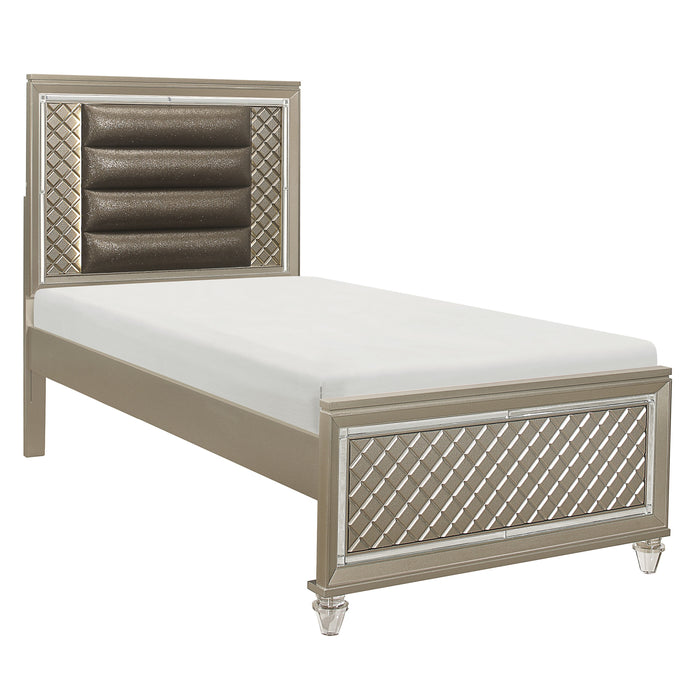 Loudon Twin Platform Bed in Gold/Silver/Champagne - B1515T-1 - FAMSA Furniture (TX)