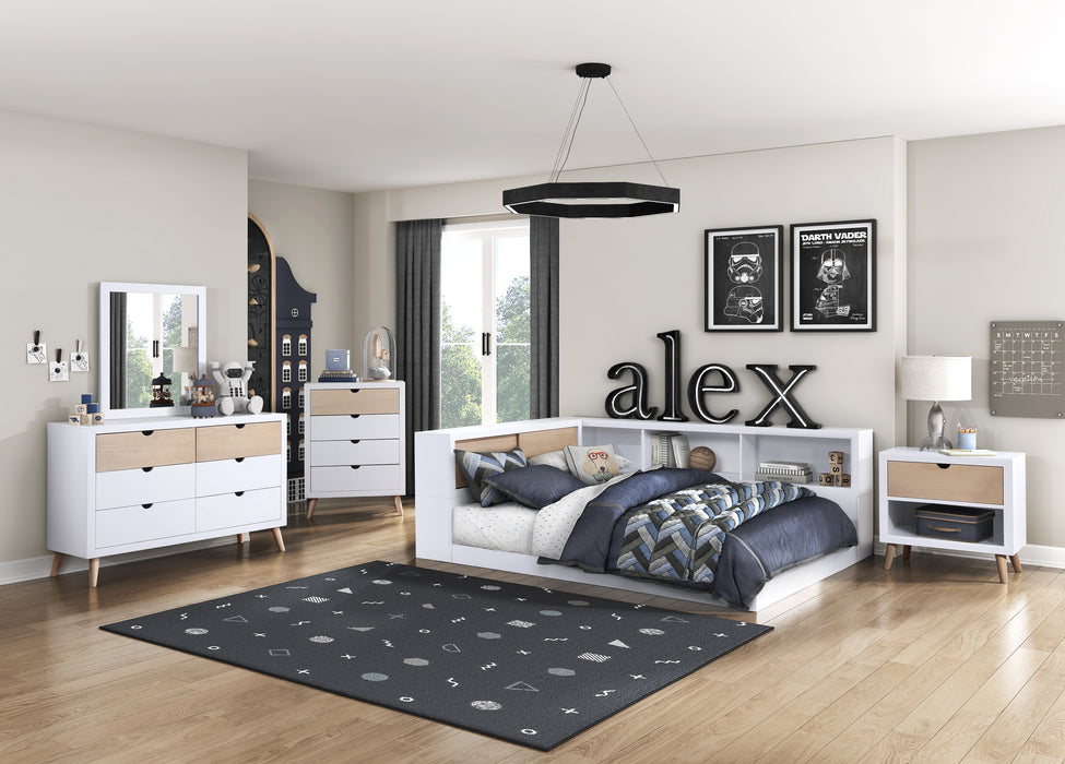 Asker Nightstand in Brown/White - B2012-4 - FAMSA Furniture (TX)