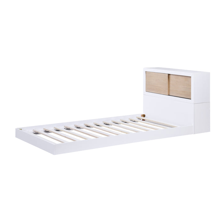 Asker (3) Twin Bookcase Bed in Brown/White - B2012BCT-1* - FAMSA Furniture (TX)