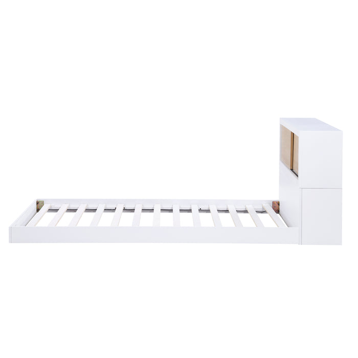 Asker (3) Twin Bookcase Bed in Brown/White - B2012BCT-1* - FAMSA Furniture (TX)