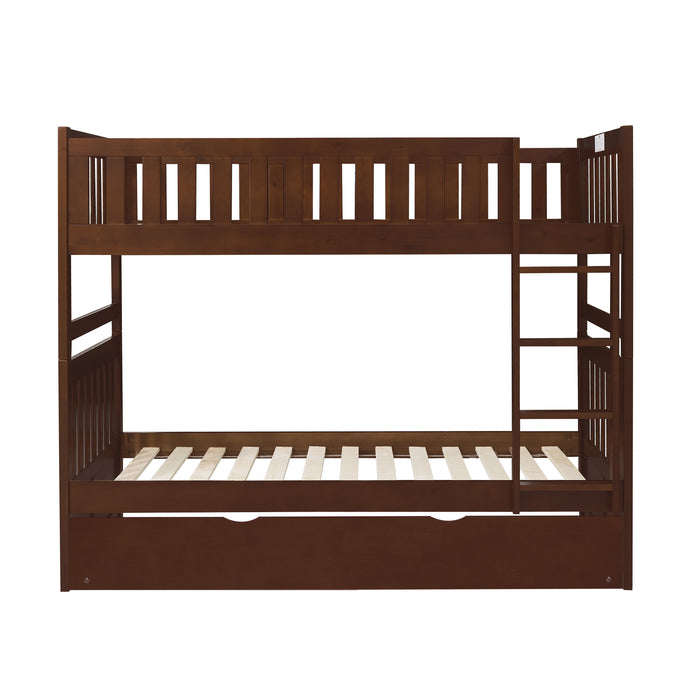 Rowe (4) Twin/Twin Bunk Bed with Twin Trundle in Cherry - B2013DC-1*R - FAMSA Furniture (TX)