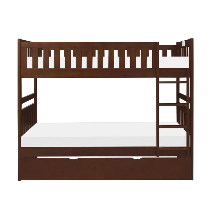 Rowe (4) Twin/Twin Bunk Bed with Twin Trundle in Cherry - B2013DC-1*R - FAMSA Furniture (TX)
