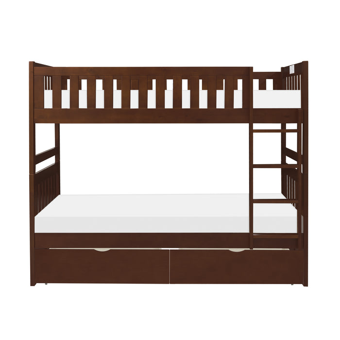 Rowe (4) Twin/Twin Bunk Bed with Storage Boxes in Cherry - B2013DC-1*T - FAMSA Furniture (TX)