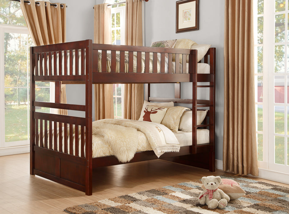 Rowe (3) Full/Full Bunk Bed in Cherry - B2013FFDC-1* - FAMSA Furniture (TX)