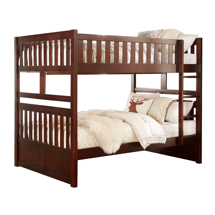 Rowe (3) Full/Full Bunk Bed in Cherry - B2013FFDC-1* - FAMSA Furniture (TX)
