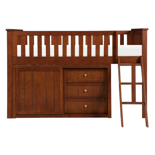 Rowe (4) Low Loft Bunk with Dresser in Natural/Pine - B2013LLDC-1*DR - FAMSA Furniture (TX)
