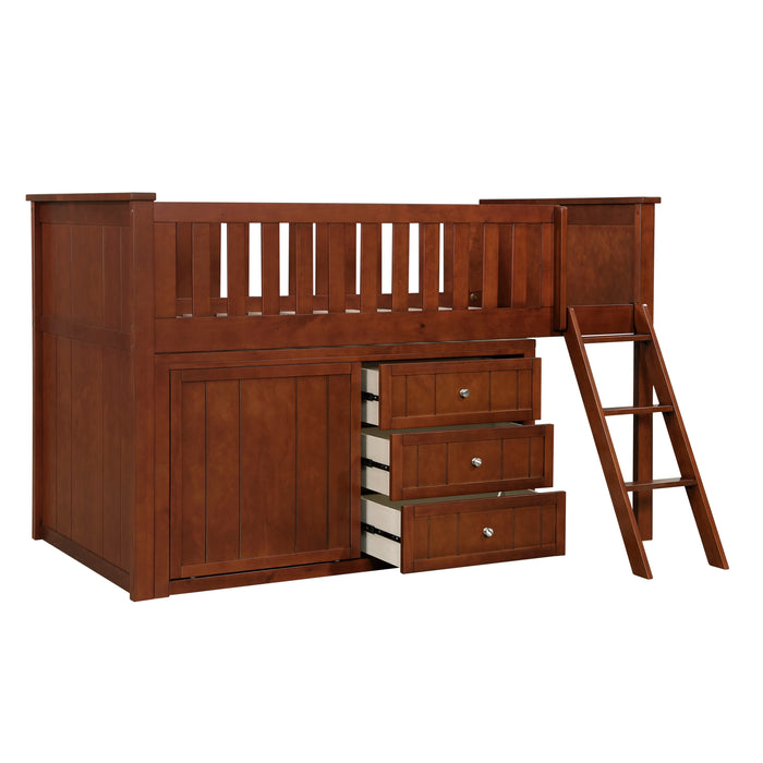 Rowe (4) Low Loft Bunk with Dresser in Natural/Pine - B2013LLDC-1*DR - FAMSA Furniture (TX)