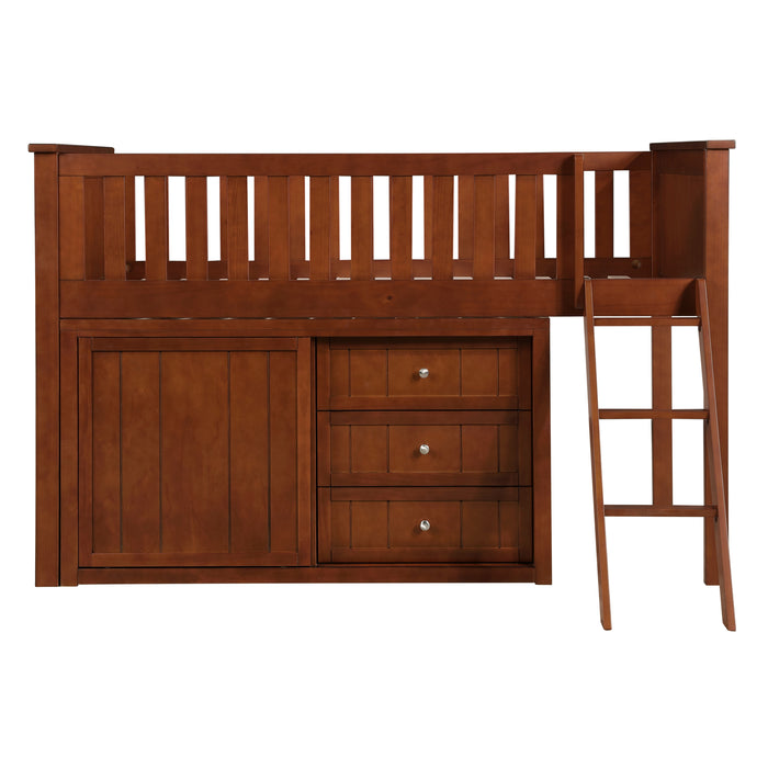 Rowe (4) Low Loft Bunk with Dresser in Natural/Pine - B2013LLDC-1*DR - FAMSA Furniture (TX)